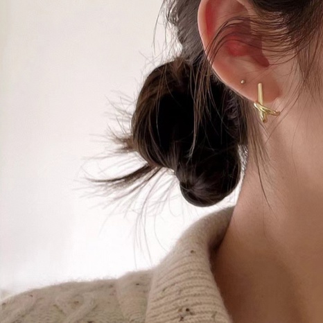 Personality Simple Knot Stud Circle Hollow Earrings's discount tags
