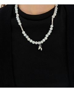 Fashion Simple Heart-shaped Geometric Bead Opal Necklace