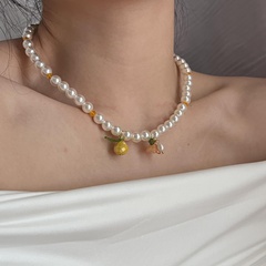 2022 New Lemon Flower Pearl Clavicle chain Necklace