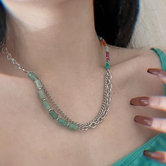 Mode Neue Quaste frauen Multi-Farbe Turmalin Stein Handgemachte Perlen Halskette