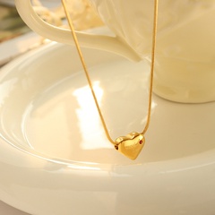Fashion Jacinth Pendant Carved Letter Heart-shaped Necklace