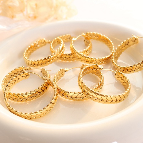 Mode Weizen Ohrringe Titan Stahl Gold Überzogene Ohr Clip Zubehör Großhandel's discount tags