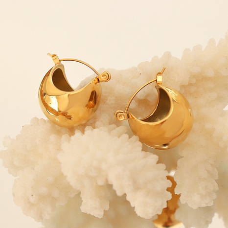 Clip de oreja geométrico de moda Acero de titanio 18K chapado en oro en forma de U pendientes de joyería's discount tags