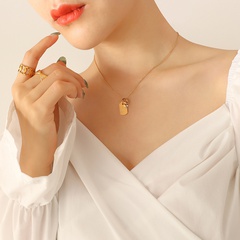 Mode Kreuz Kette Zirkon Marke Anhänger Halskette Weibliche Titan Stahl 18K Gold
