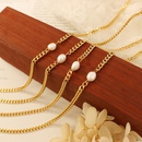 Fashion Handmade Chain Freshwater Pearl Clavicle Titanium Steel 18K Gold Plating Necklace Accessoriespicture4