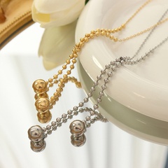 Jewelry Bundle Ball Pendant Female Clavicle Necklace Titanium Steel 18K Gold