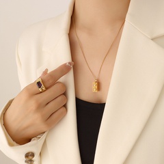 Fashion Simple Marka Puzzle 18K Gold Titanium Steel Necklace