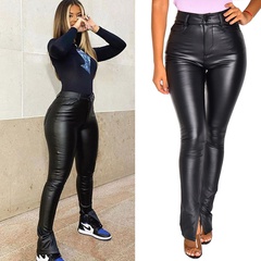 2022 Spring and Summer Casual High Waist Slimming Tight Leather Women's Pants