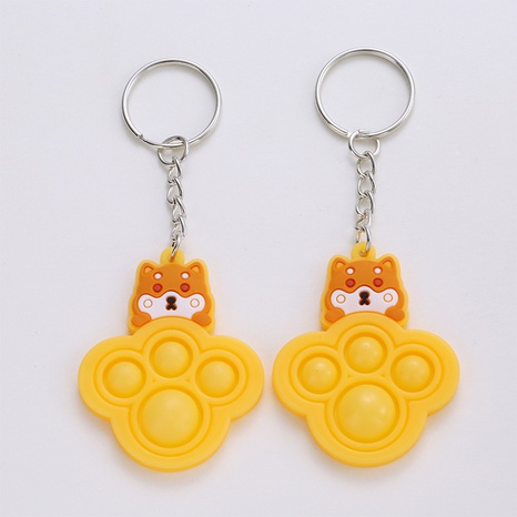 Cross-Border Silicone Cat's Paw Keychain Cute Animal Bags Key Pendants Squeeze Decompression Small Toys's discount tags