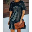 2022 Spring Ruffled Loose Slimming Leather Short Sleeve Dresspicture12