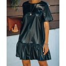 2022 Spring Ruffled Loose Slimming Leather Short Sleeve Dresspicture10