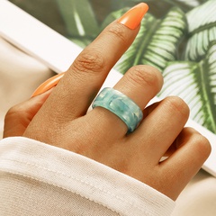 European and American Retro Ins Cold Style Simple Circle Resin Ring Fashion Popular Color Knuckle Ring Ladies