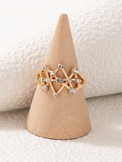 Simple Jewelry Woven Hollowed Single Ring Alloy Geometric Ring