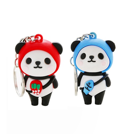 Fruit Strawberry Lesser Panda Keychain Pendant Schoolbag Car Pendant Key Chain Ring Small Gift Wholesale's discount tags