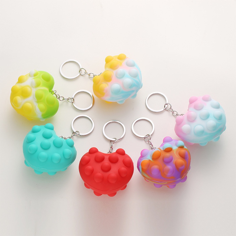 Farbe Silikon Liebe Bubble Ball Schlssel bund Puzzle Extrusion Dekompression Spielzeug Amazon Nagetier Pioneer