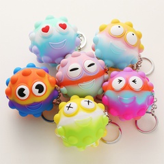Silicone Expression Decompression Bubble Ball Keychain Educational Decompression Toy Key Pendants Wholesale