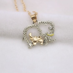 Cute Fashion Two Color Elephant Pendant alloy Necklace