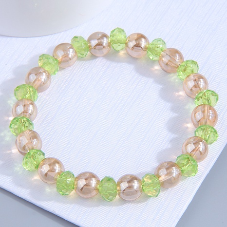 Fashion Simple Green Purple 8mm Glass Bead Women's Bracelet's discount tags