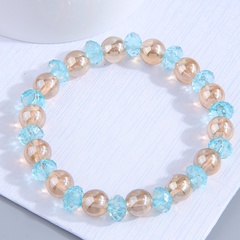 Fashion Simple 8mm Micro Glass Blue Bead Female Bracelet