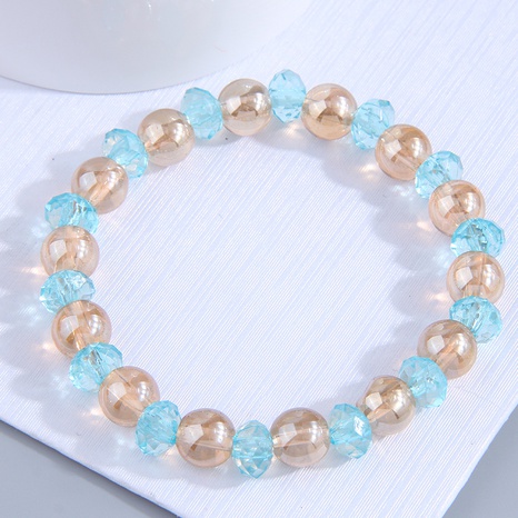 Fashion Simple 8mm Micro Glass Blue Bead Female Bracelet's discount tags