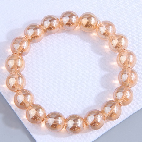 Fashion Concise 9mm Micro Transparent Glass Bead Female Bracelet's discount tags