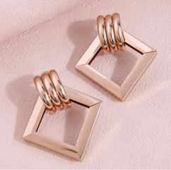 Fashion Metal Geometry Square Shaped Simple Alloy Earrings