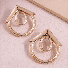 Fashion Metal Geometry Square Simple Circle Alloy Earrings