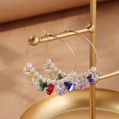 Cute Vintage Crystal Butterfly Pearl circle alloy Earrings