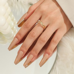 Weibliche Diamant Mode Einzigartige Index Finger Verstellbare Kupfer Ring