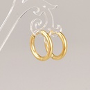 Fashion Simple Small Titanium Steel 18K Gold Plating Womens Ear Clip Earringspicture13