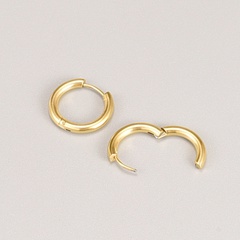 Fashion Simple Small Titanium Steel 18K Gold Plating Women's Ear Clip Earrings