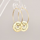 Fashion Simple Circle Hollow Lettering Gold Big Ear Ring  Titanium Steel Earringspicture9