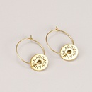 Fashion Simple Circle Hollow Lettering Gold Big Ear Ring  Titanium Steel Earringspicture10