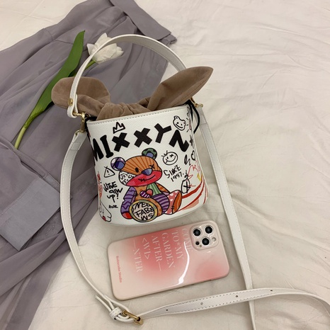 Fashion New Graffiti Letter Bucket Portable Messenger Bag's discount tags