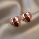 Retro Color Drip Glazed Purple Love Heart Alloy Stud Earringspicture8