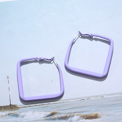 Candy Color Spray Paint Geometric Square Rhombus Earrings