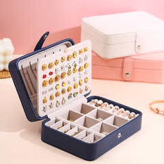 Simple Delicate Leather Portable Double-Layer Jewelry Storage Box