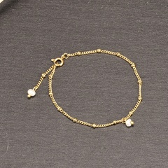 Mode Petite Perle Irrégulière Perle Titane Acier Plaqué 18K Or Bracelet Fait Main