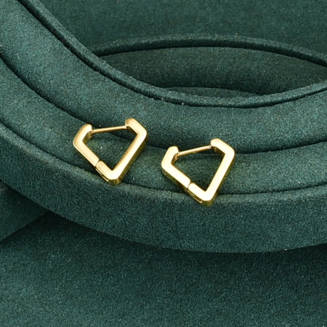 Moda Simple triángulo oreja Clip titanio acero 18K chapado en oro pendiente's discount tags