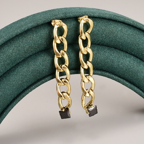 New Tassel Three-Color Rhinestone Ear Studs Titanium Steel Gold-Plated Earrings's discount tags