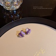 Retro Color Drip Glazed Purple Love Heart Alloy Stud Earringspicture9