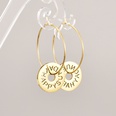 Fashion Simple Circle Hollow Lettering Gold Big Ear Ring  Titanium Steel Earringspicture11