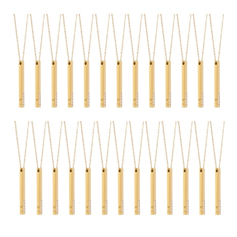 Fashion Einfache Titan Stahl Vergoldet 18K Gold Anhänger 26 Buchstaben Halskette's discount tags