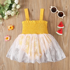 2022 Fashion Baby's Gown Mesh Casual Summer Butterfly Dress