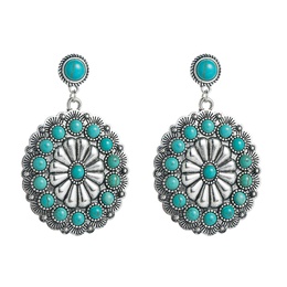 WomenS Vintage Style Geometric Alloy Earrings Inlaid Turquoise Alloy Turquoise Drop Earringspicture11
