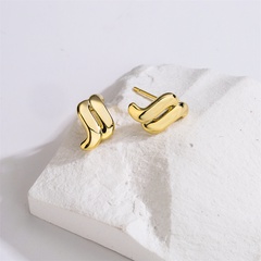 Fashion Copper 14K Gold Female New Geometric Ear Studs