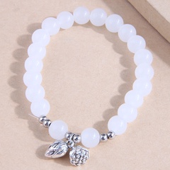 Fashion Sweet Metal Lotus White Ball Pendant Beaded Bracelet
