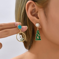Fashion Cute Creative Cartoon Green Christmas Tree Earrings