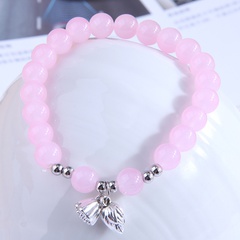 Fashionable Sweet Metal Lotus Pink Ball Pendant Bracelet