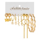 Elegant Creative Butterfly Snake Pearl Pendant OShape Alloy Earrings 5Pieces Setpicture6
